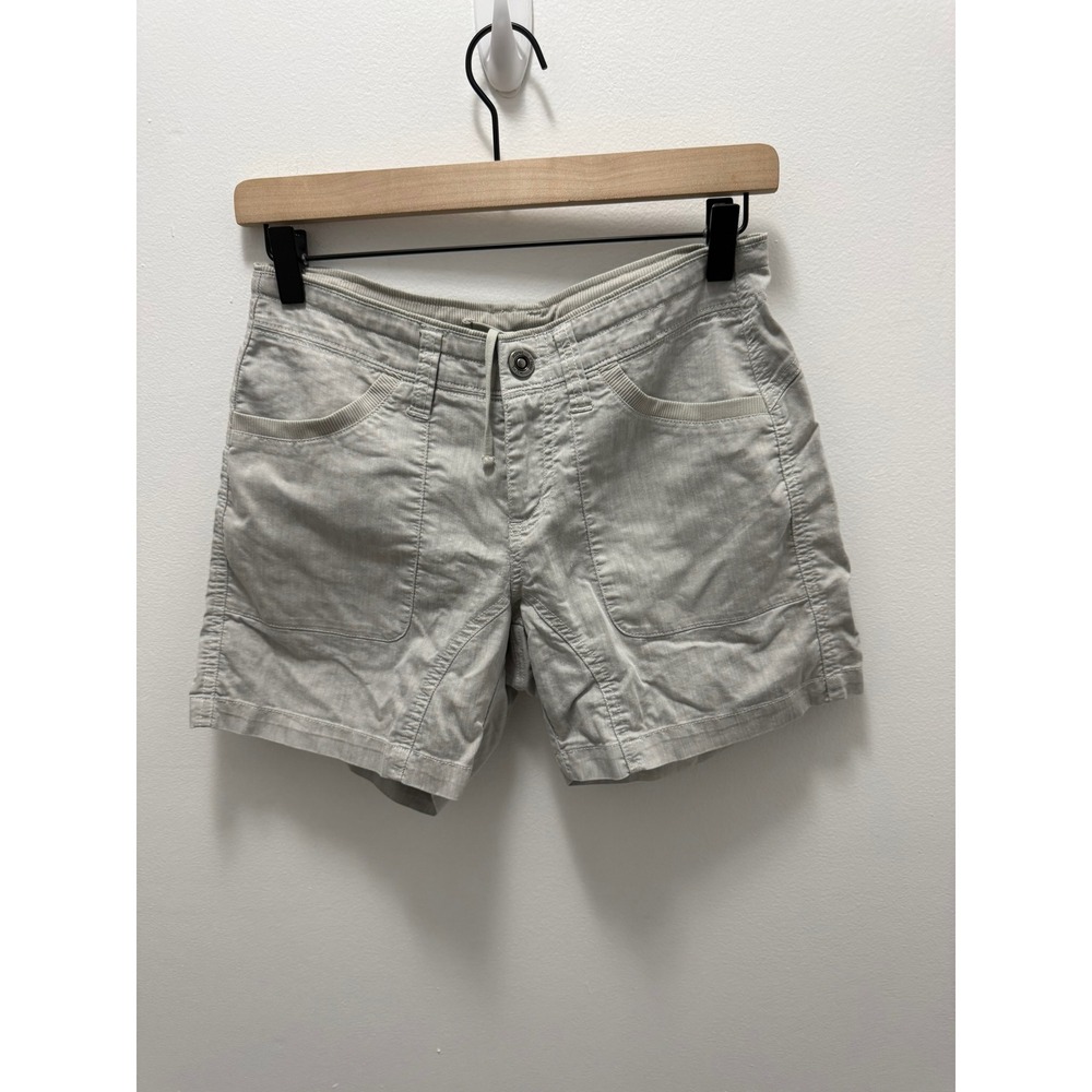 KUHL Splash Shorts Womens 2 Gray Cotton Linen Blend Hiking Outdoor Utility